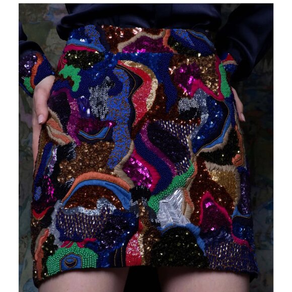 La Fuori "Valeria" Embellished Skirt - Picture 1 of 2